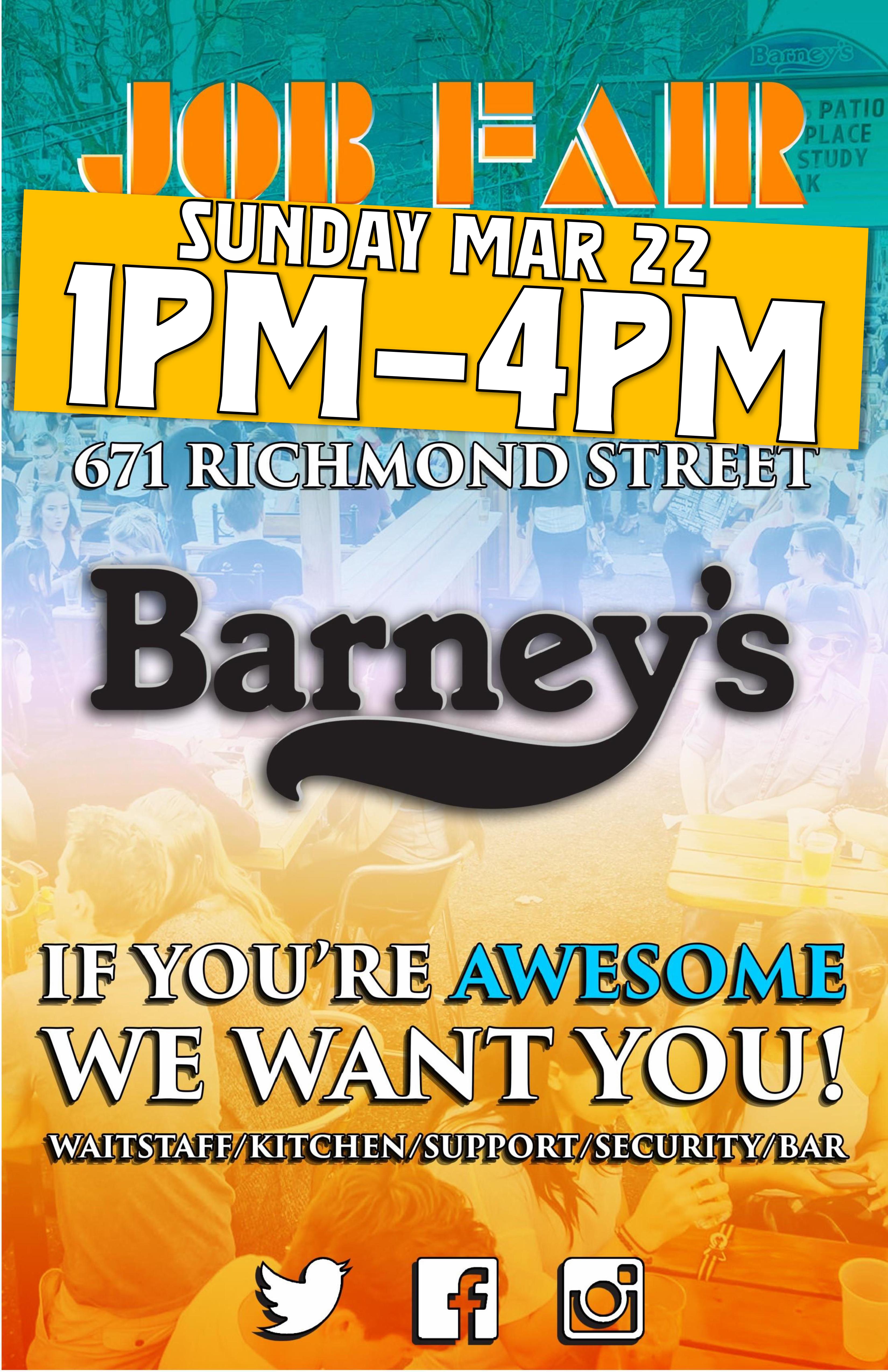 Barney's Job Fair Poster